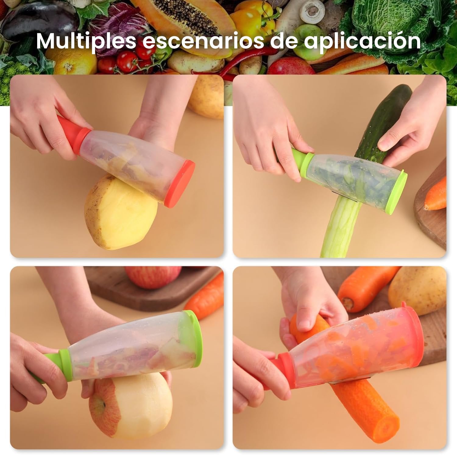 Pelador de Verduras con Contenedor Integrado - LO NECESITO YA