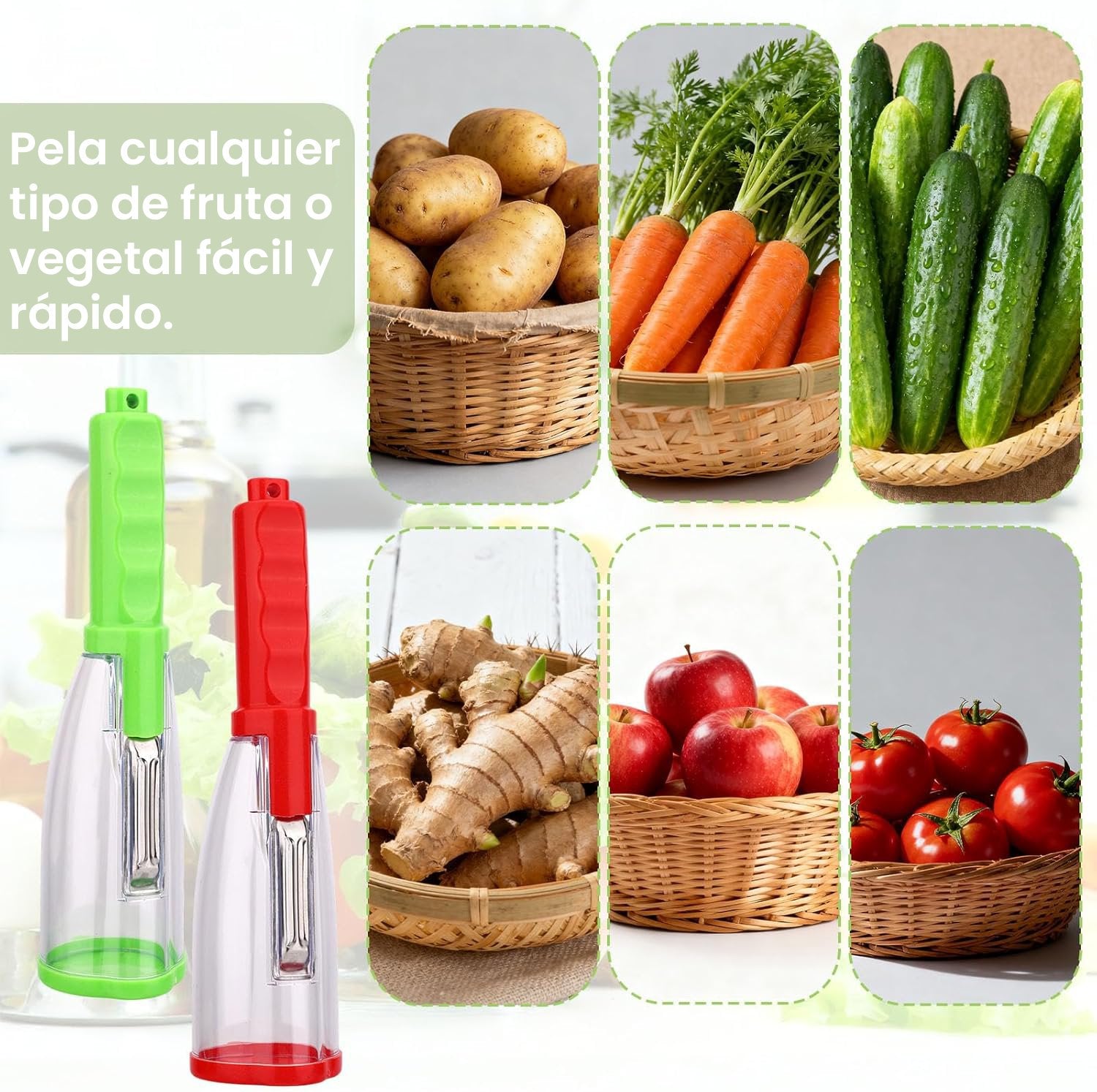Pelador de Verduras con Contenedor Integrado - LO NECESITO YA