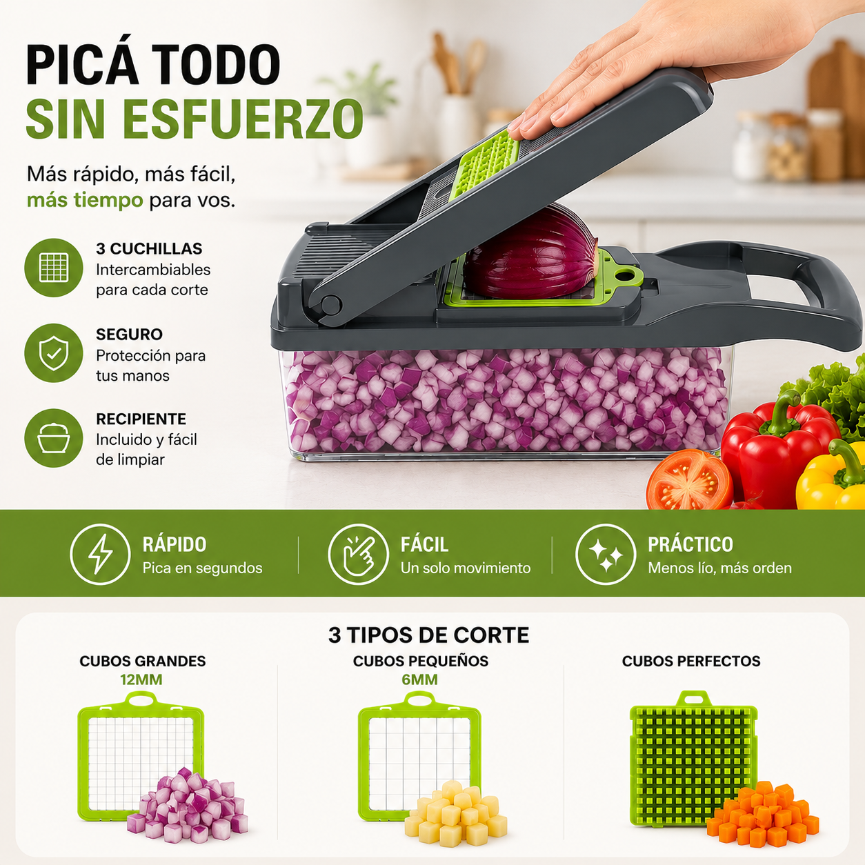 Picadora Cortadora De Verduras Multifunción 13 En 1