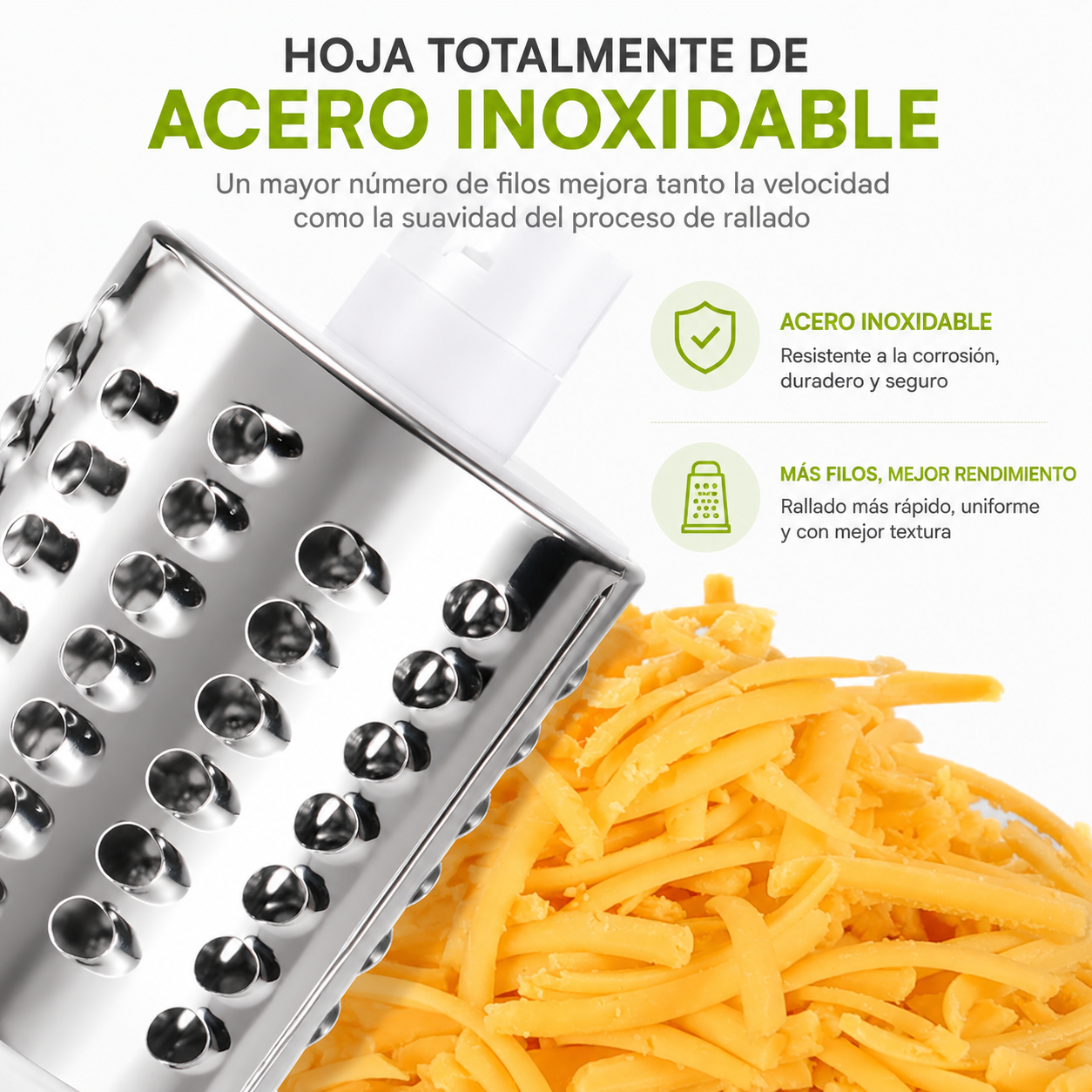 Rallador Giratorio Manual 3 En 1 Multifunción Cocina