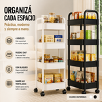 Carrito Organizador 4 Niveles Con Ruedas Multiuso
