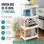 Carrito Organizador 4 Niveles Con Ruedas Multiuso
