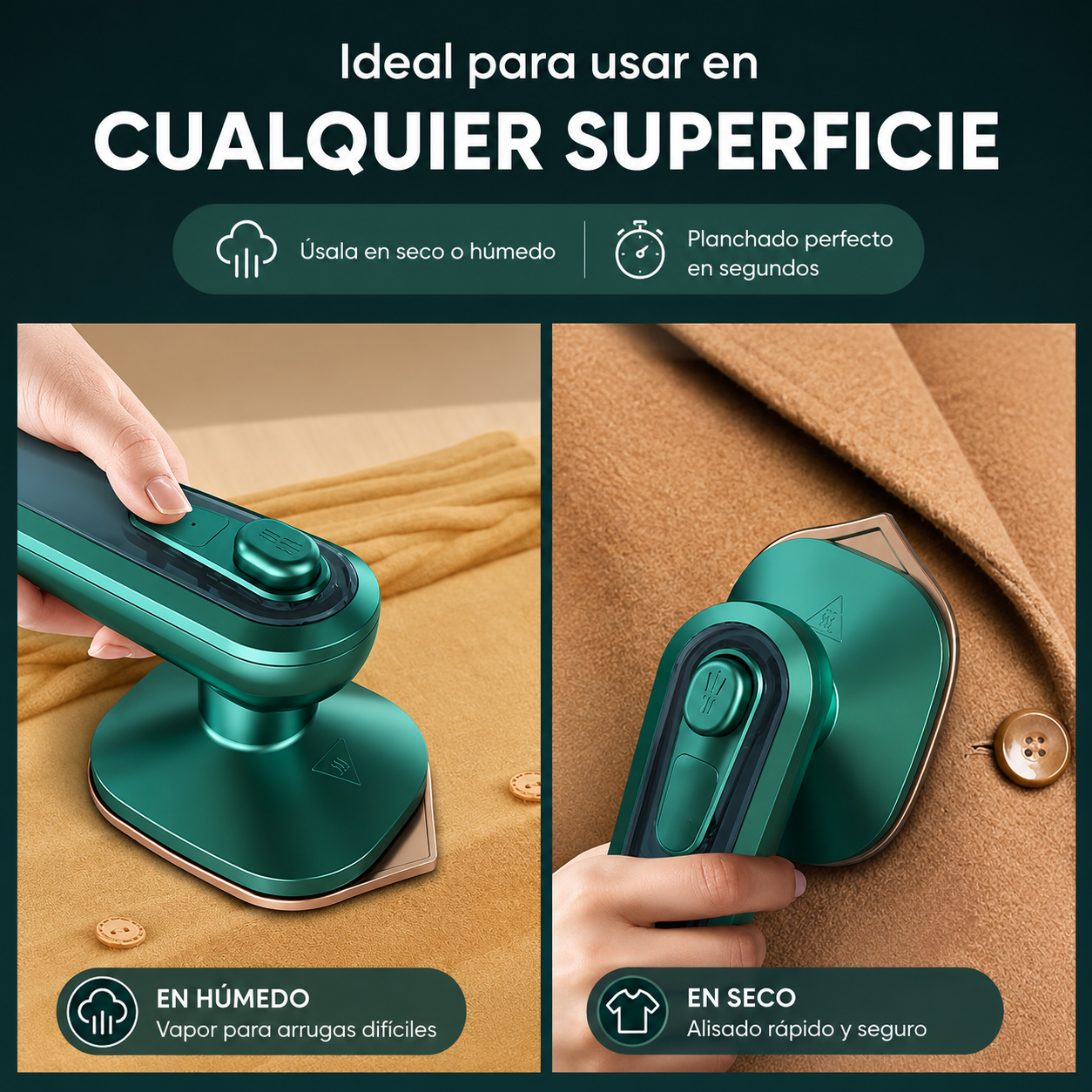 Mini Plancha 2 En 1 Con Vaporizador Portátil Ropa