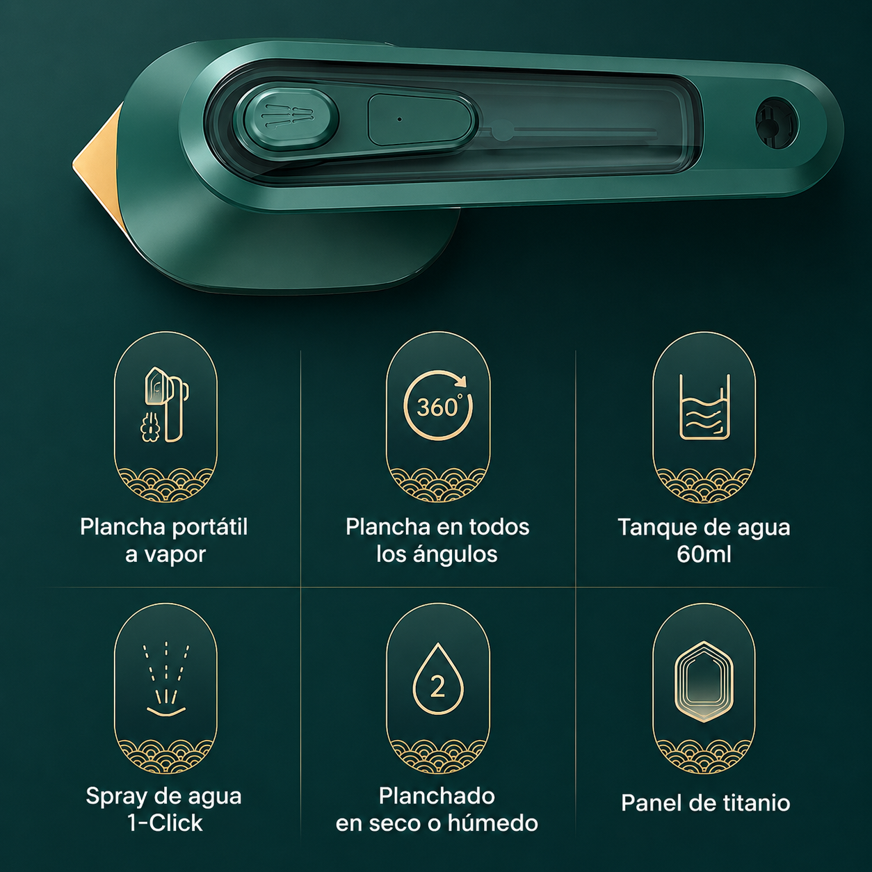 Mini Plancha 2 En 1 Con Vaporizador Portátil Ropa