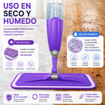 Mopa 360 Microfibra Con Spray Limpiador Piso Reutilizable