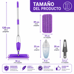 Mopa 360 Microfibra Con Spray Limpiador Piso Reutilizable