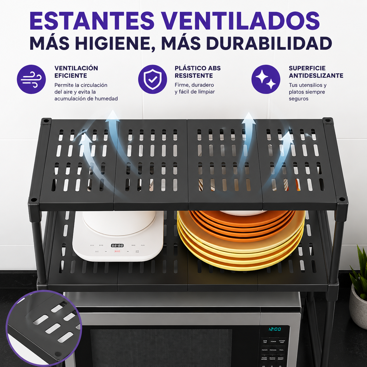 Rack Organizador Para Microondas 2 Niveles Cocina