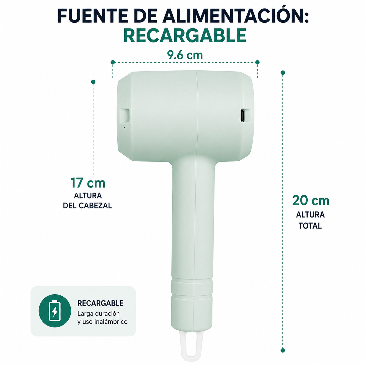 Batidora Inalámbrica USB Recargable 3 Velocidades