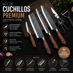 Set Cuchillos Chef 6 Piezas Pelador Y Tijeras