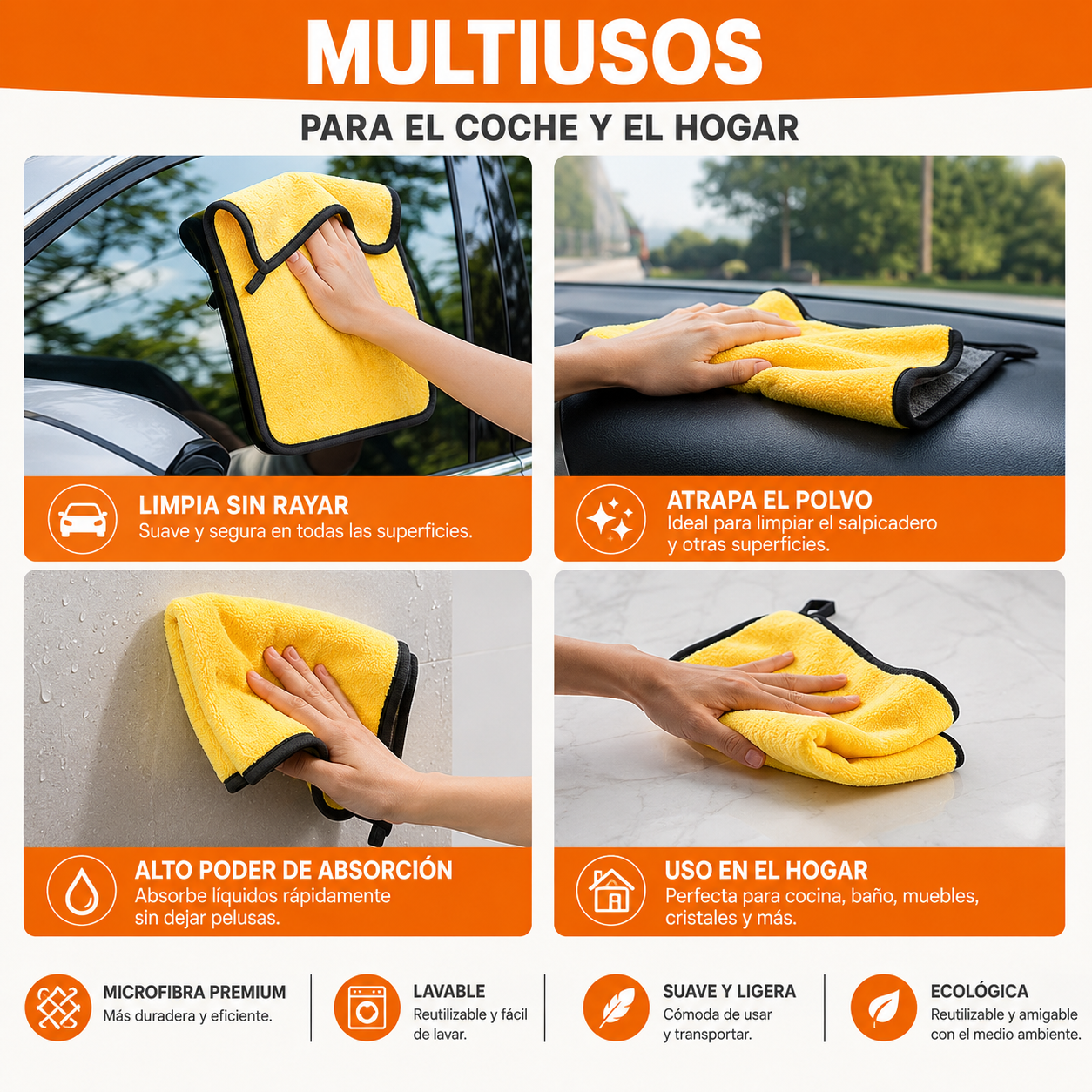 Set X3 Paño Microfibra Ultra Absorbente 30x40cm Limpieza