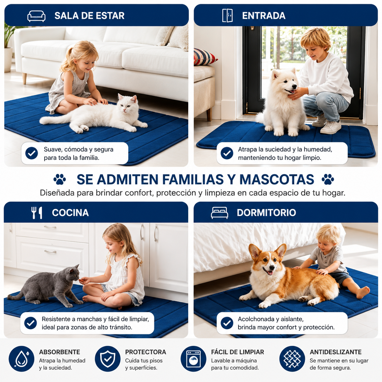 Alfombra Baño Viscoelástica Absorbente 40x60cm
