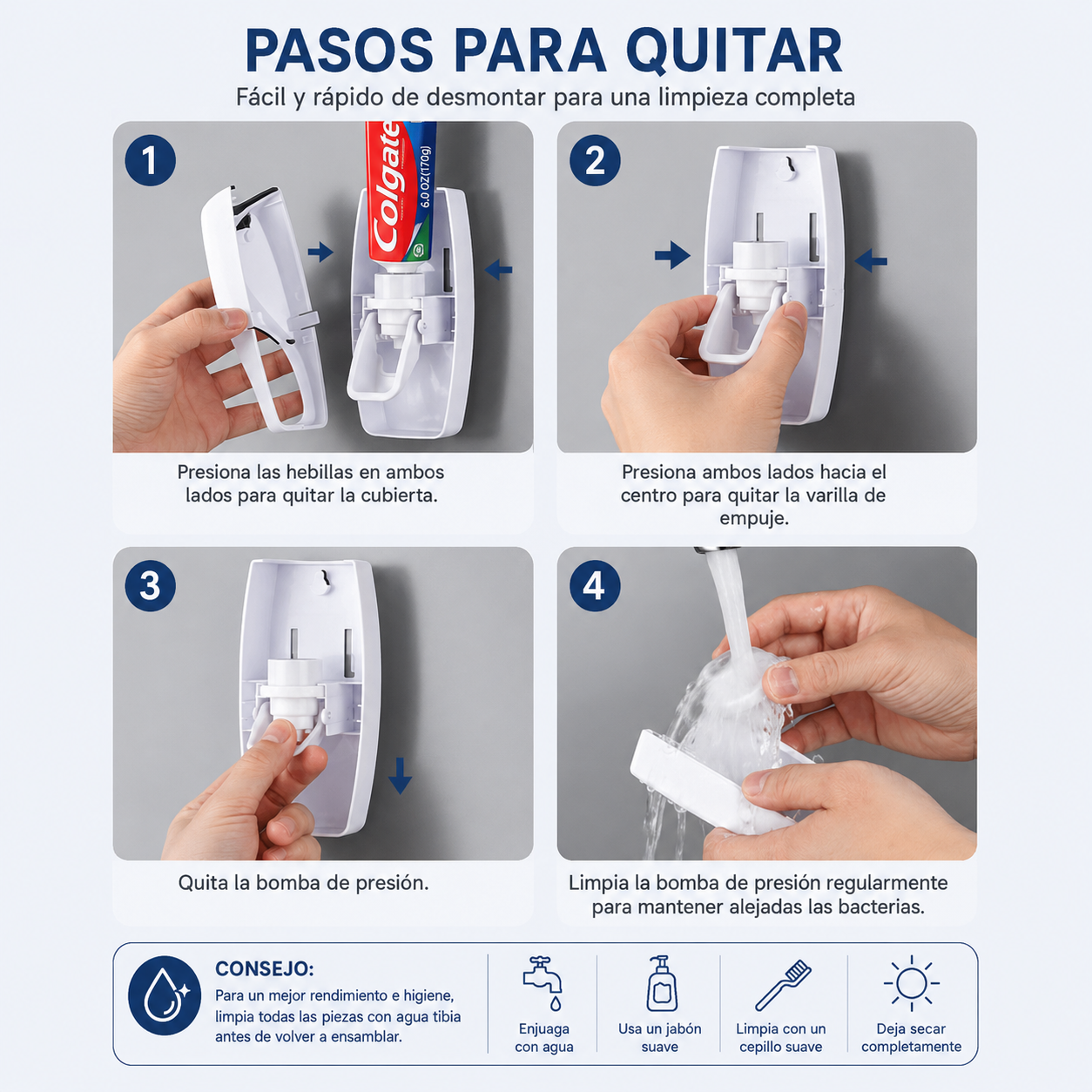 Dispensador Pasta Dental Soporte Organizador Cepillos Baño