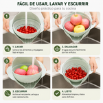 Colador Giratorio Doble Capa Escurridor Cocina