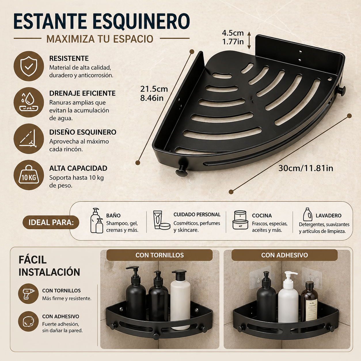 Set X2 Estante Organizador Baño Esquinero Moderno Multiuso