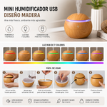Mini Humidificador USB Diseño Madera Portátil