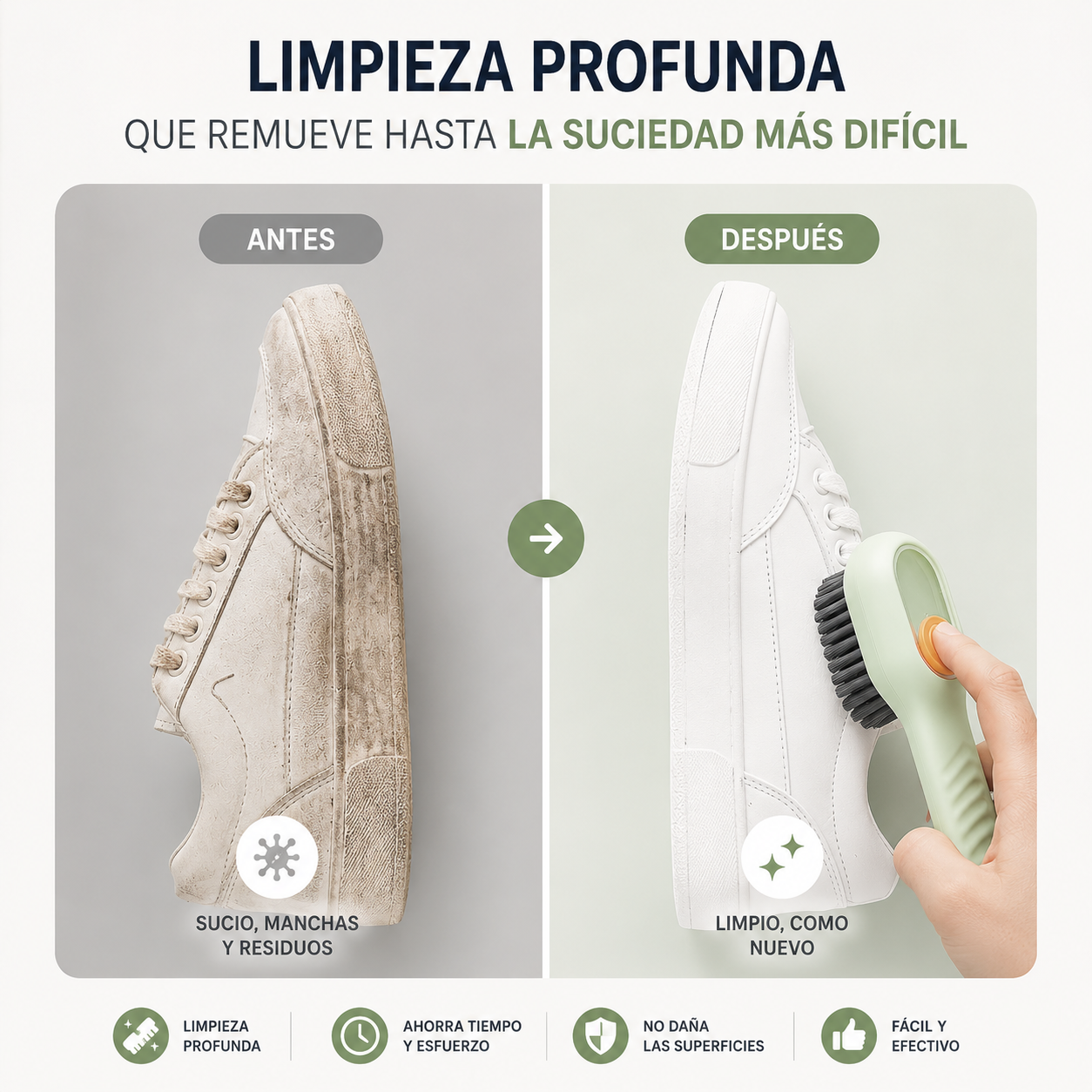 Cepillo Limpieza Multifunción Con Dispensador Jabón
