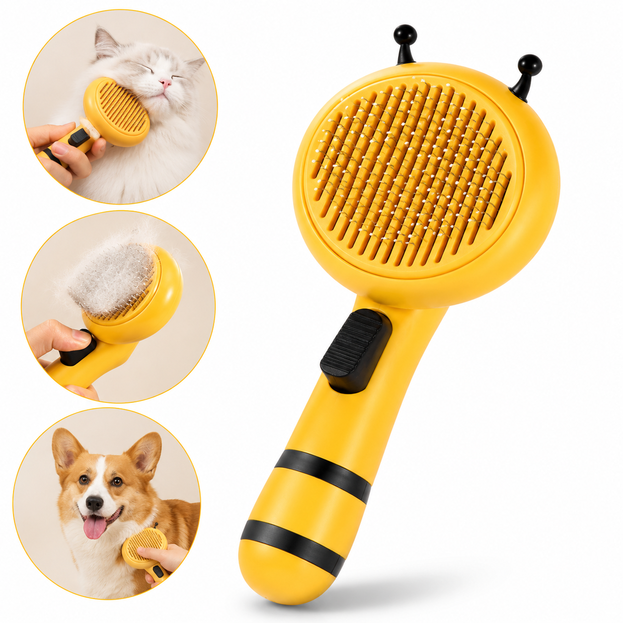 Cepillo Quitapelos Mascota Botón Limpieza Rápida