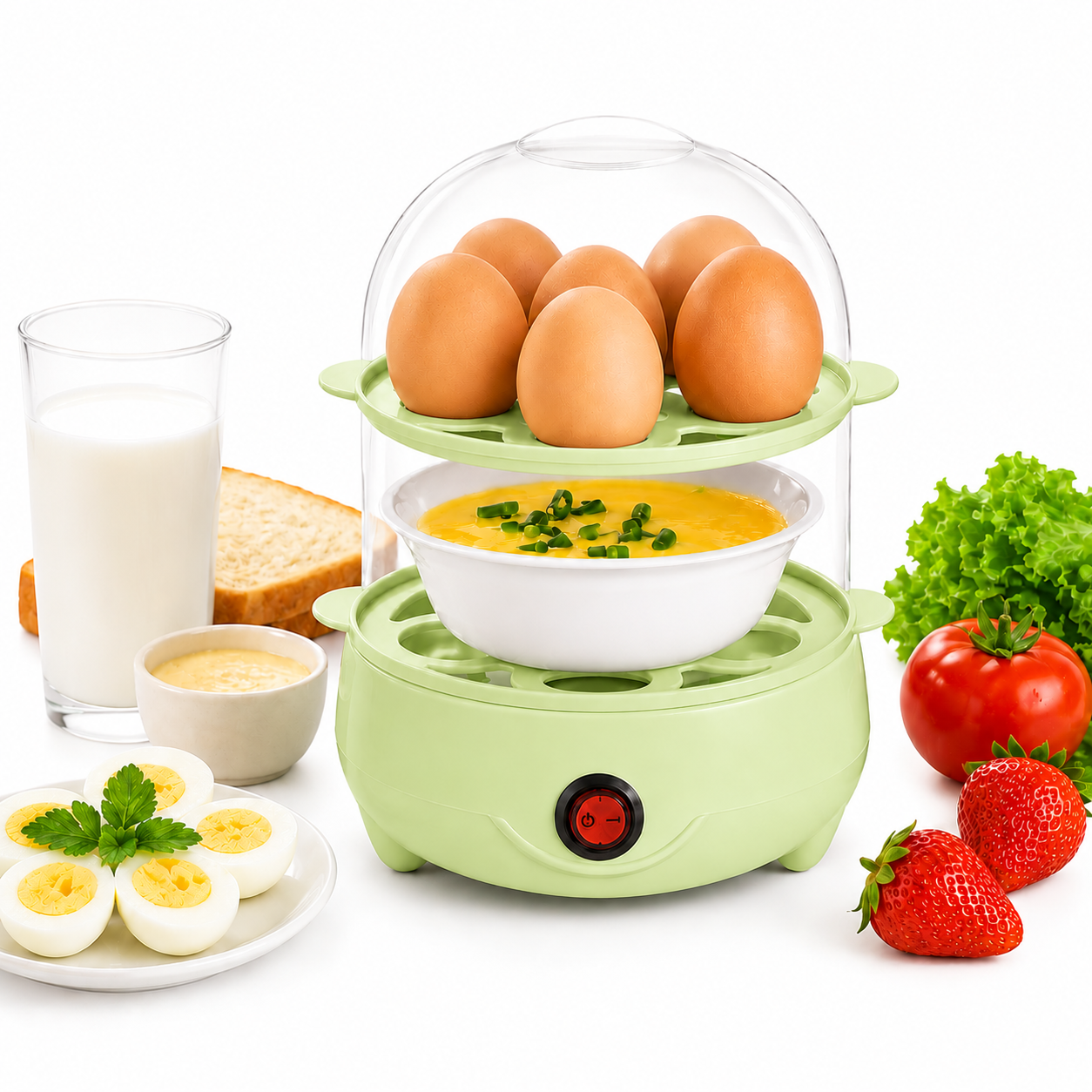 Hervidor Eléctrico De Huevos Vapor Doble Capa