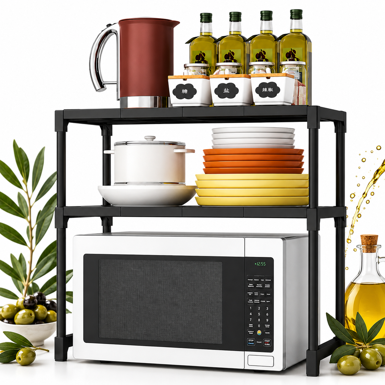 Rack Organizador Para Microondas 2 Niveles Cocina