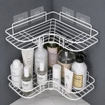 Set X2 Estante Esquinero Baño Acero Inox Rejilla